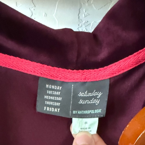 Anthropologie|Burgundy Velour Tracksuit,two piece matching set•••Small/Medium - Picture 10 of 16